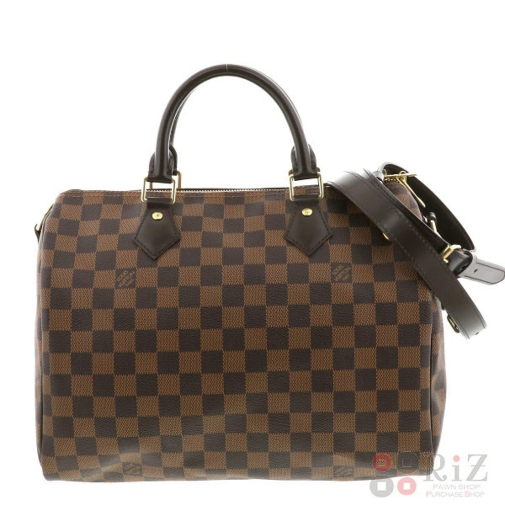 LOUIS VUITTON Speedy Bandolier Bag Shoulder Messenger Damier Ebene Brown